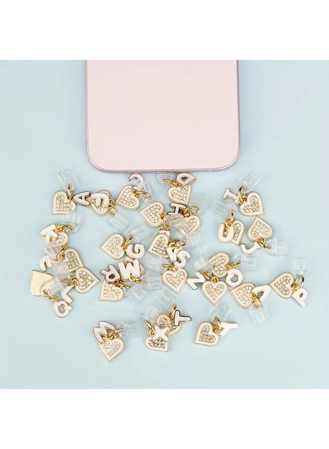 USB C Dust Plug Charm For Kindle Type C Port Cover Heart Letter Design - Image 1